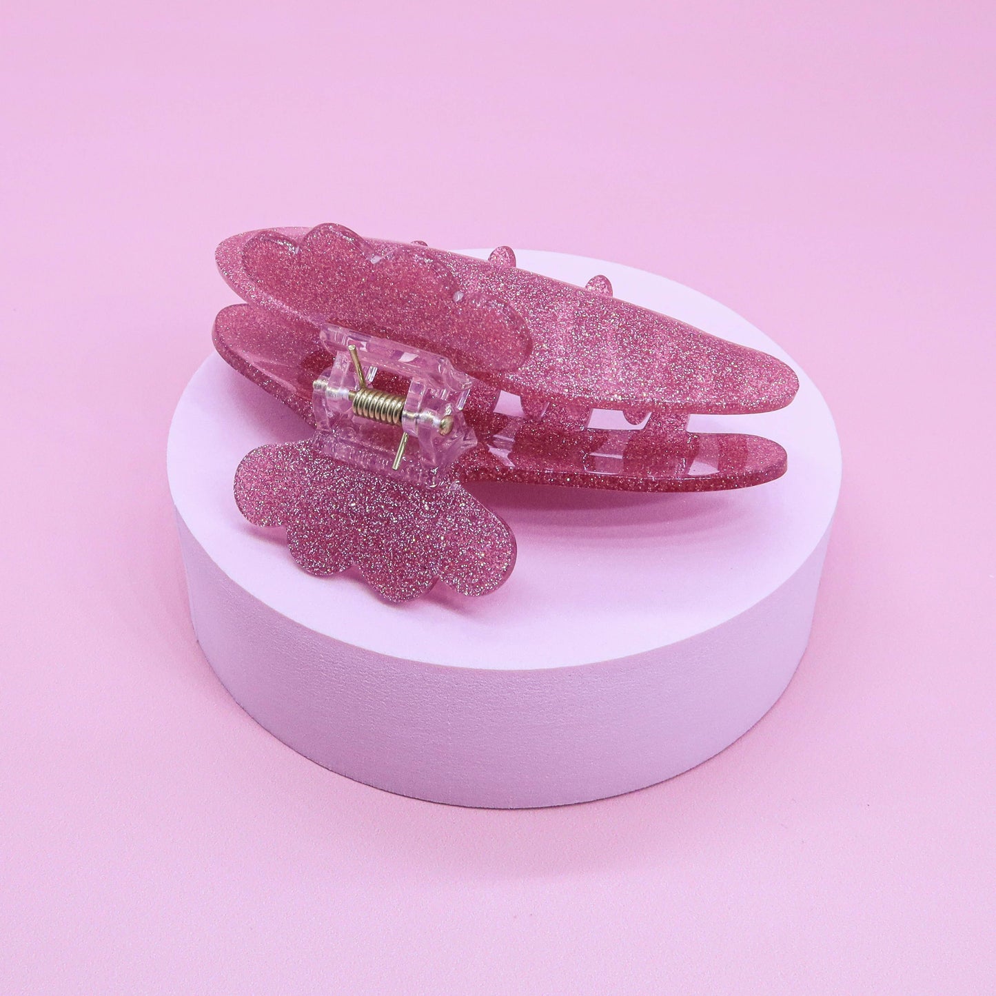 Frog Sac - Medium Round Glitter Hair Claw Clip
