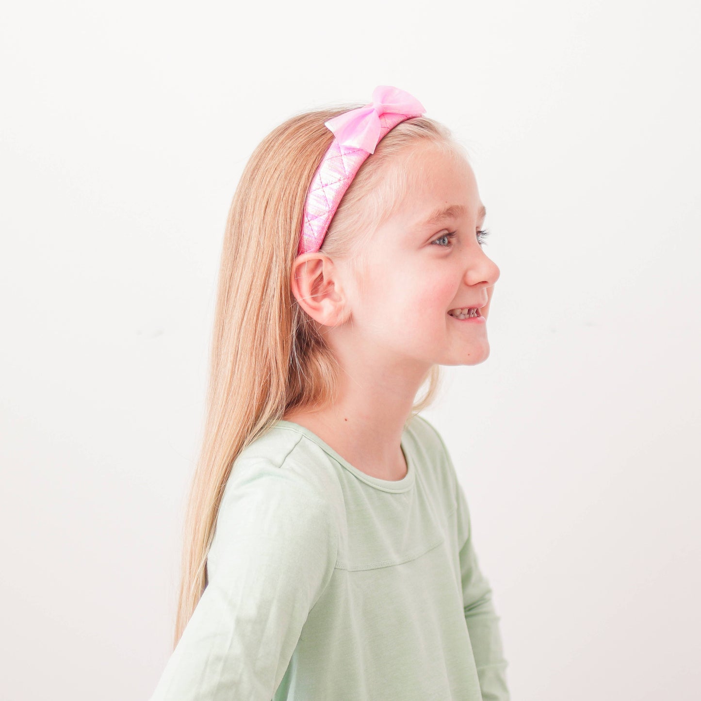 Frog Sac - Wide Iridescent Quilted Bow Headband