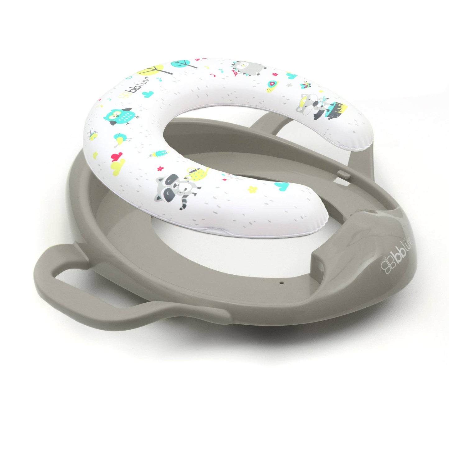 Baby toilet seat with colorful design on a white background