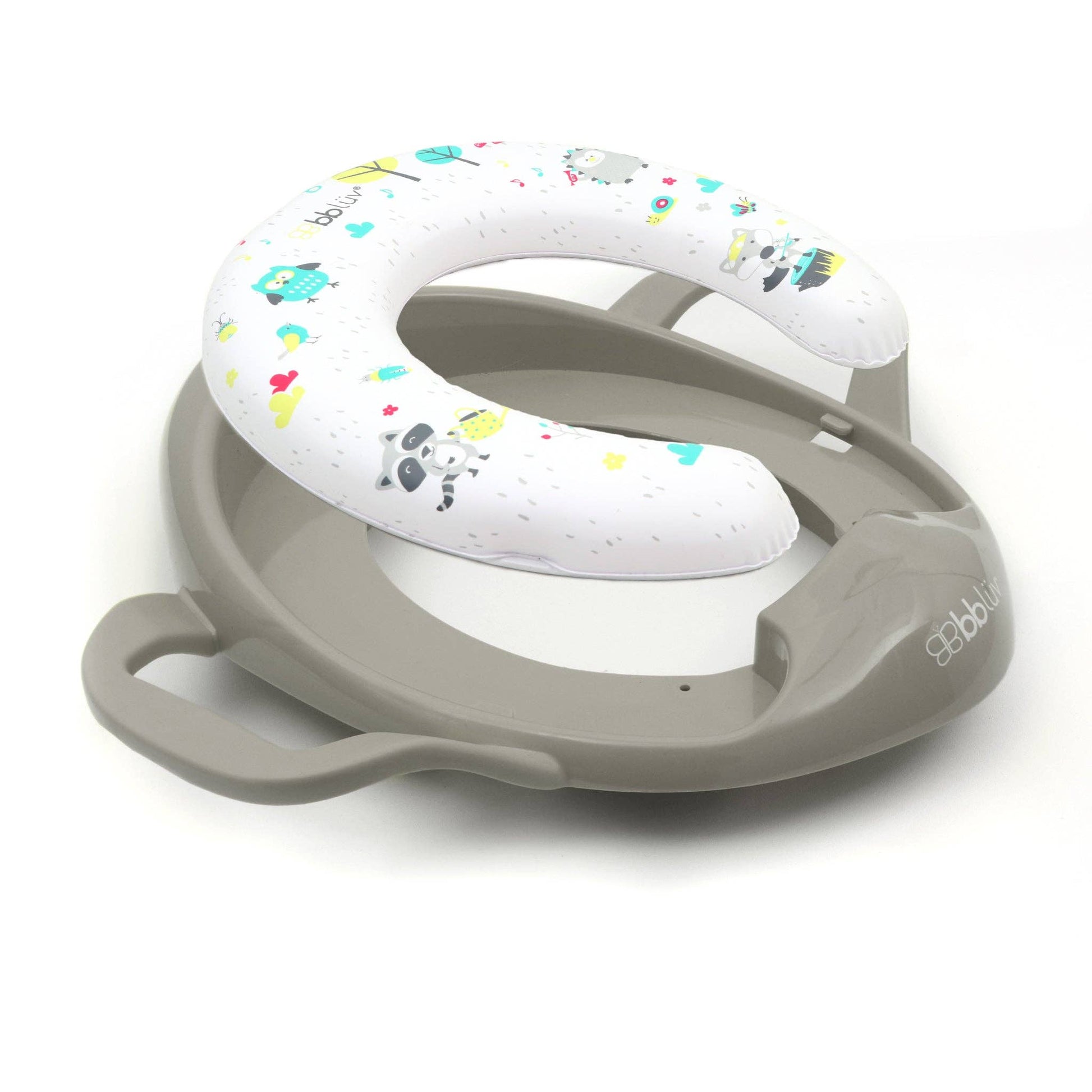 Baby toilet seat with colorful design on a white background