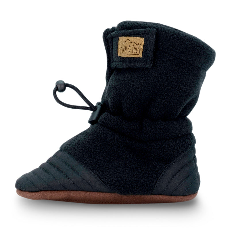 Jan & Jul Black | Baby Stay-Put Cozy Booties