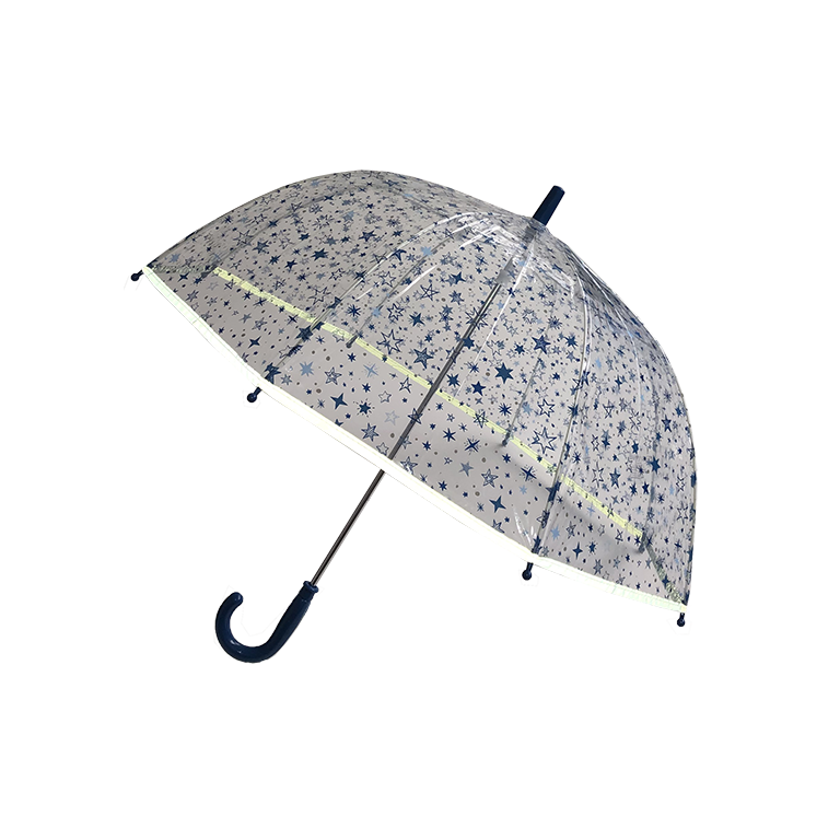 Smati Paris Blue Stars Transparent Fluorescent Kids Umbrella