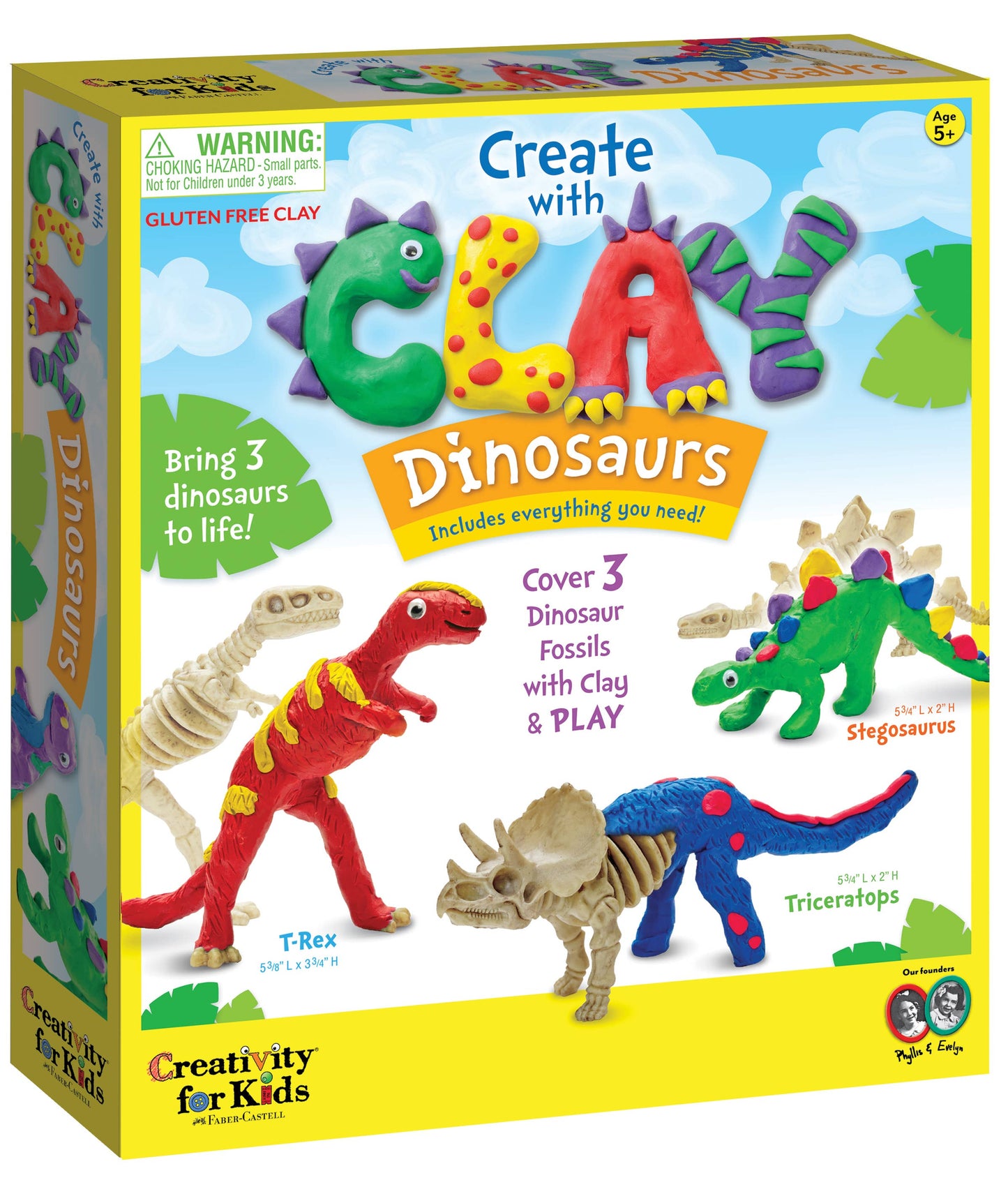 Box of Creativity for Kids Create with Clay Dinosaurs set