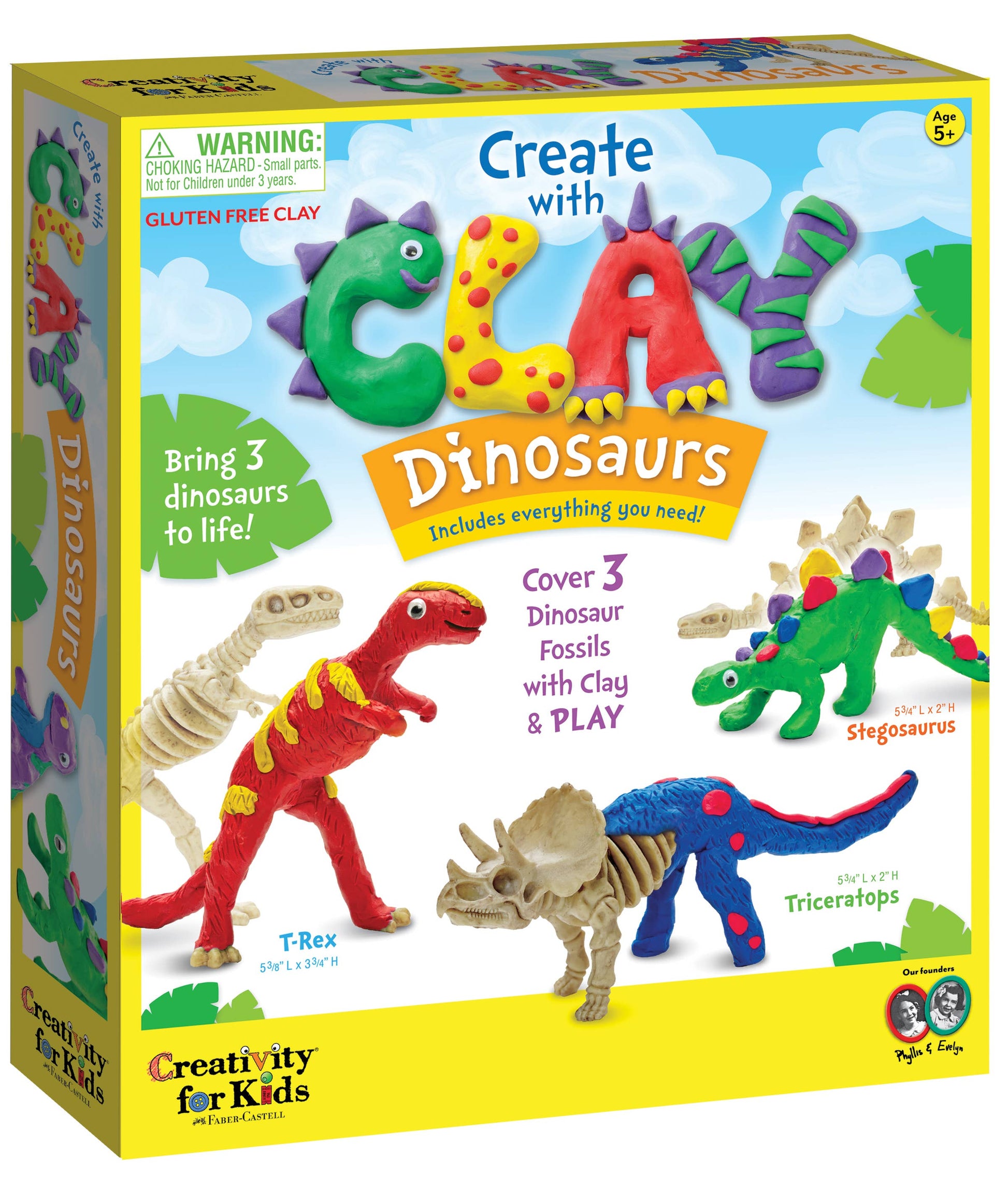 Box of Creativity for Kids Create with Clay Dinosaurs set