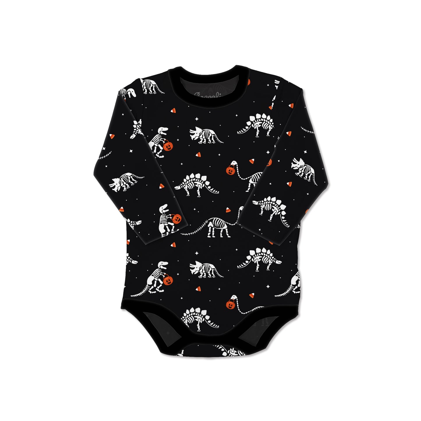 Coccoli Modal Romper Long Sleeve Bodysuit - Halloween Dinosaurs 3M