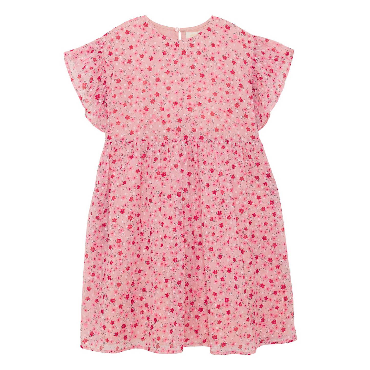 Creamie Flower Doby Dress - 8Y