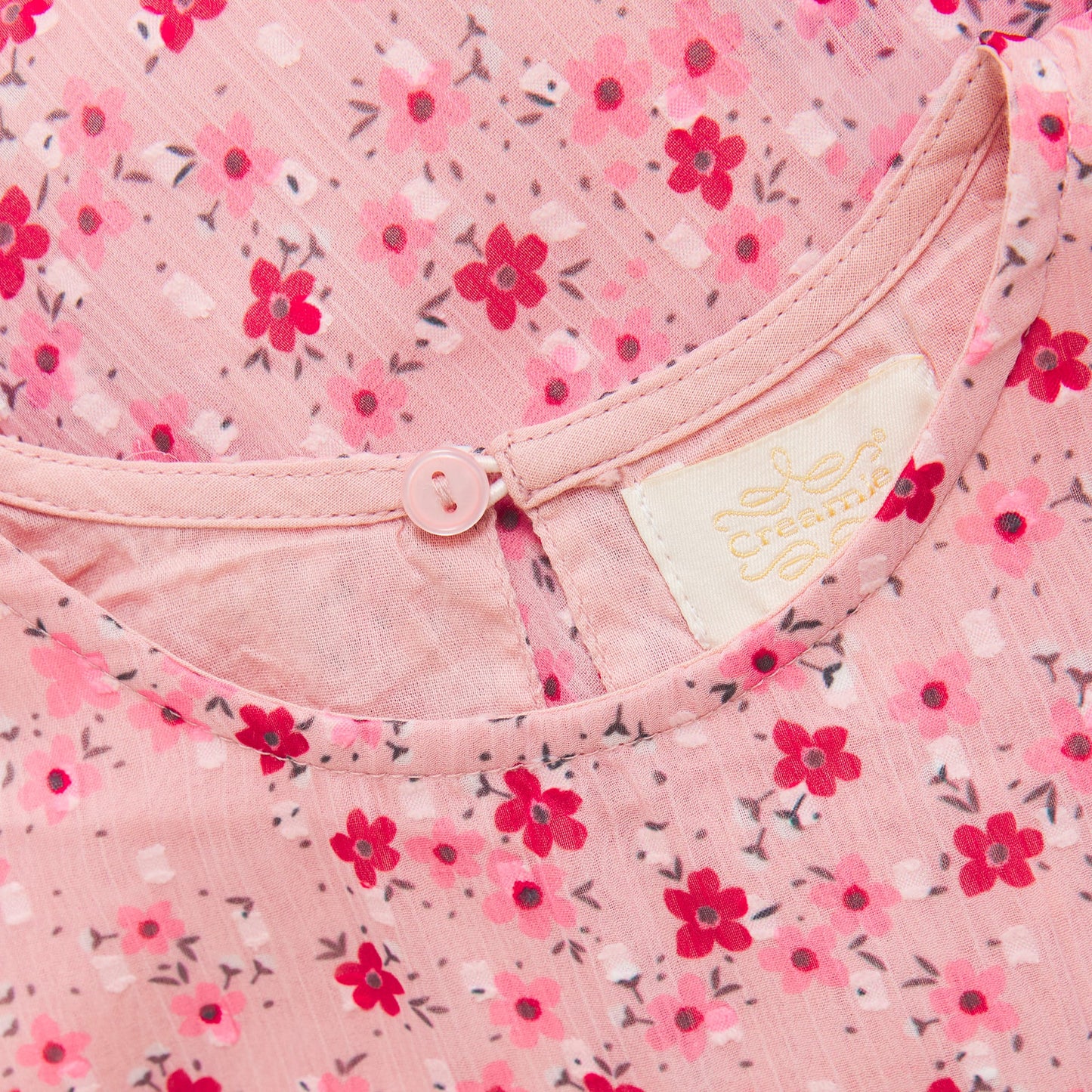 Creamie Flower Doby Dress - 8Y