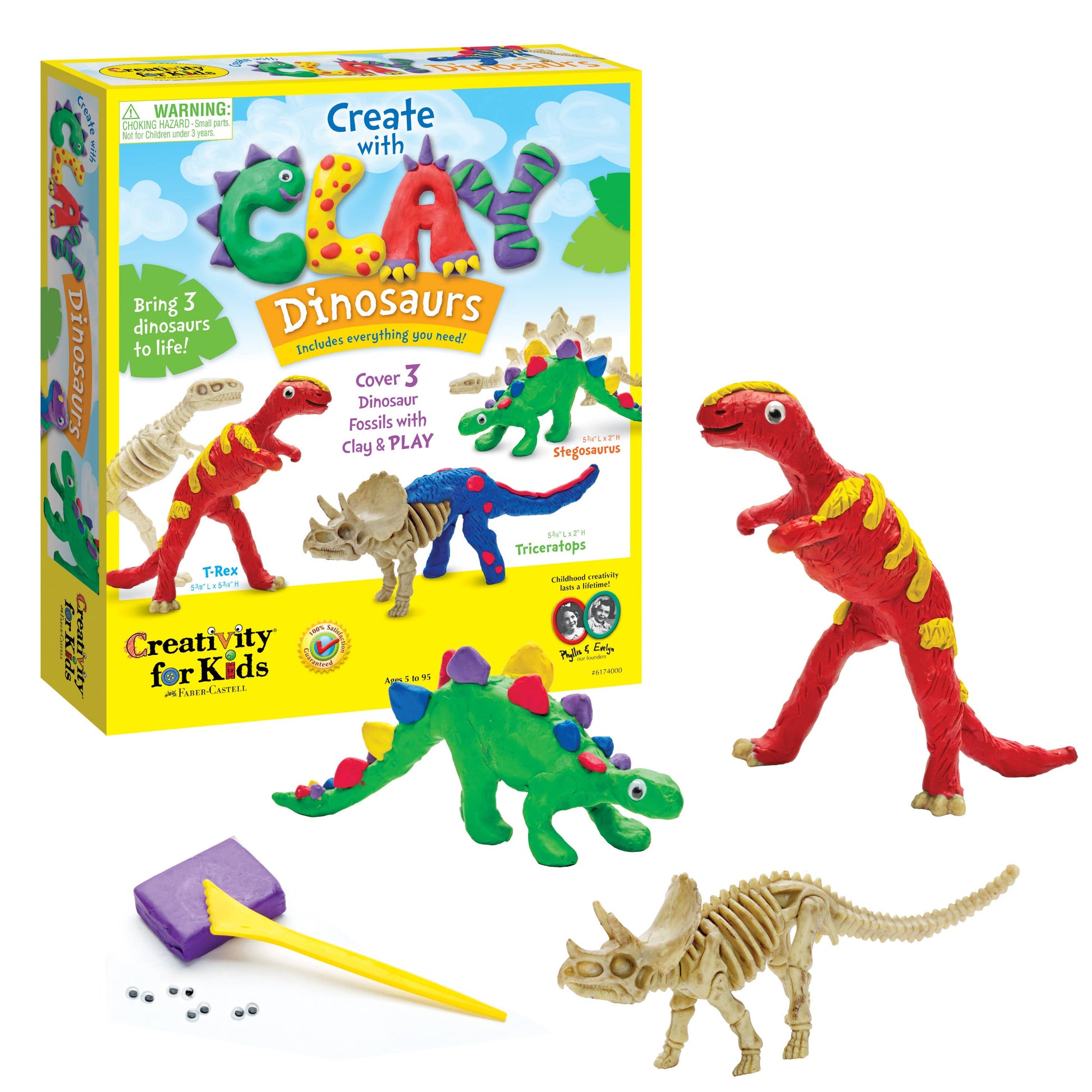Creativity for Kids dinosaur toy set with packaging and toys on a white background