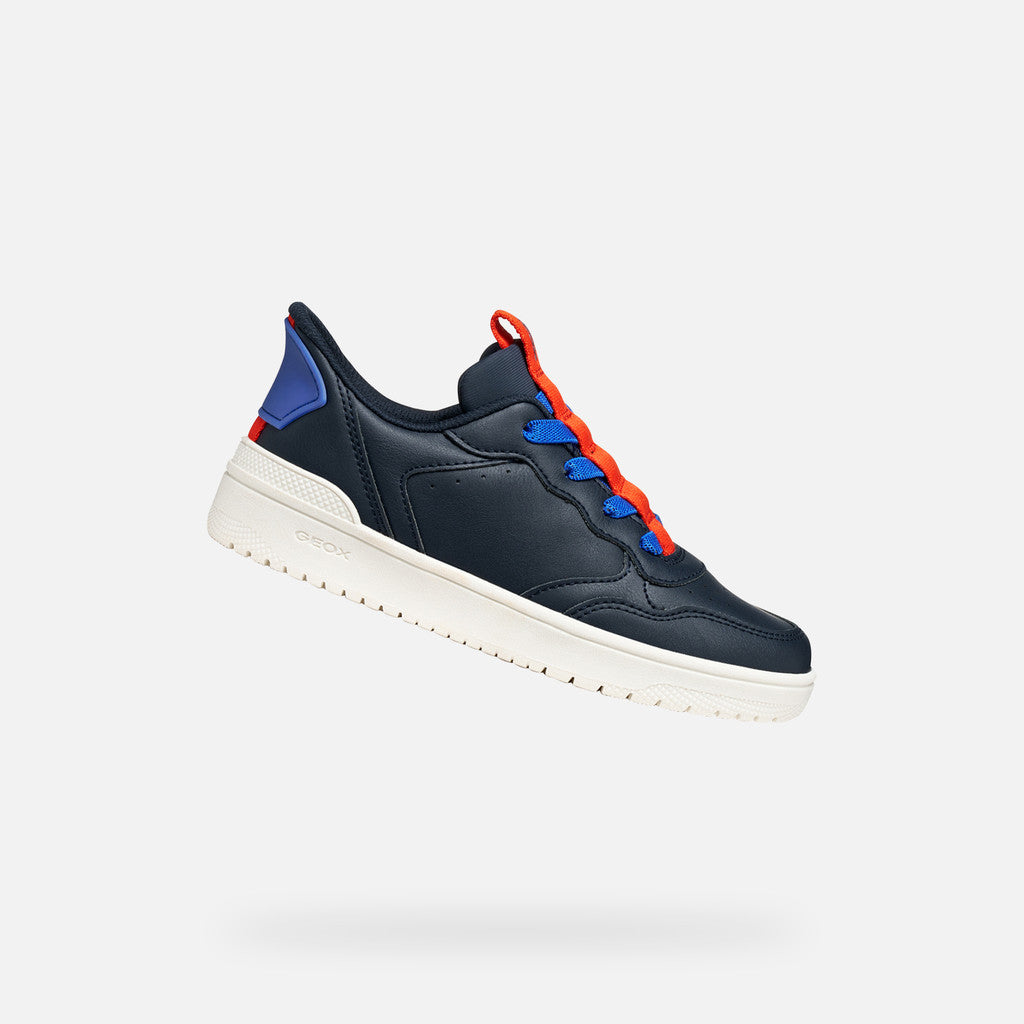 Geox Washiba Fast In Boy's Navy/Red Sneakers