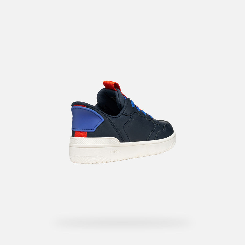 Geox Washiba Fast In Boy's Navy/Red Sneakers