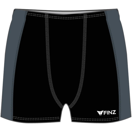 FINZ Square Leg Splice Panel - 2-Tone Boy's Swimwear - Black / Charcoal