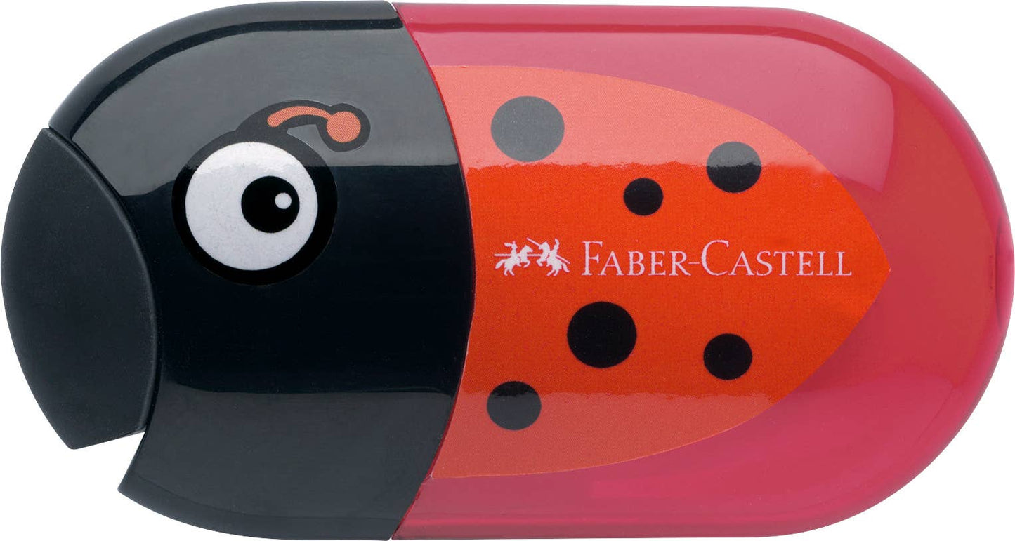 Faber-Castell ladybug-shaped sharpener on a white background
