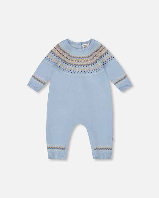 Deux Par - Deux Knitted Jacquard Romper - Celestial Light