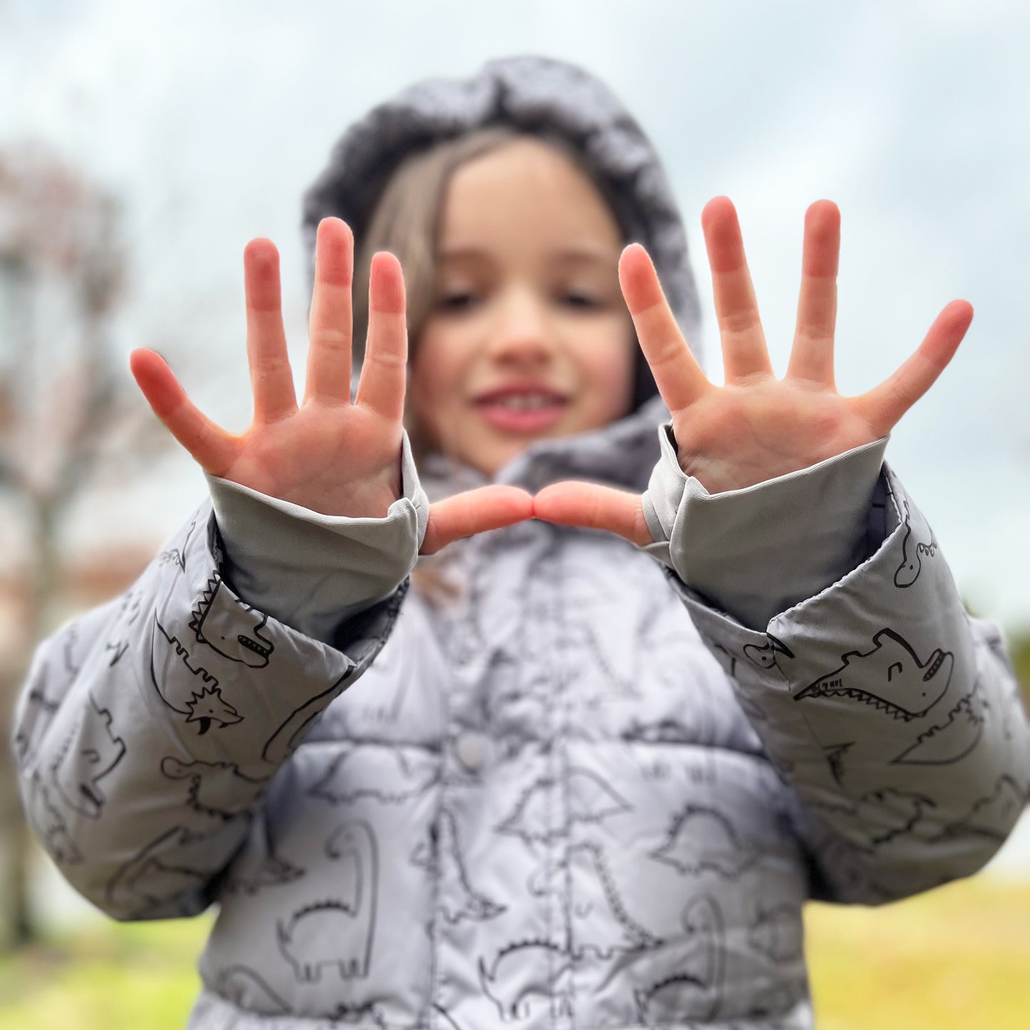 Jan & Jul Glacier Dino | Toasty-Dry Puffy Coat