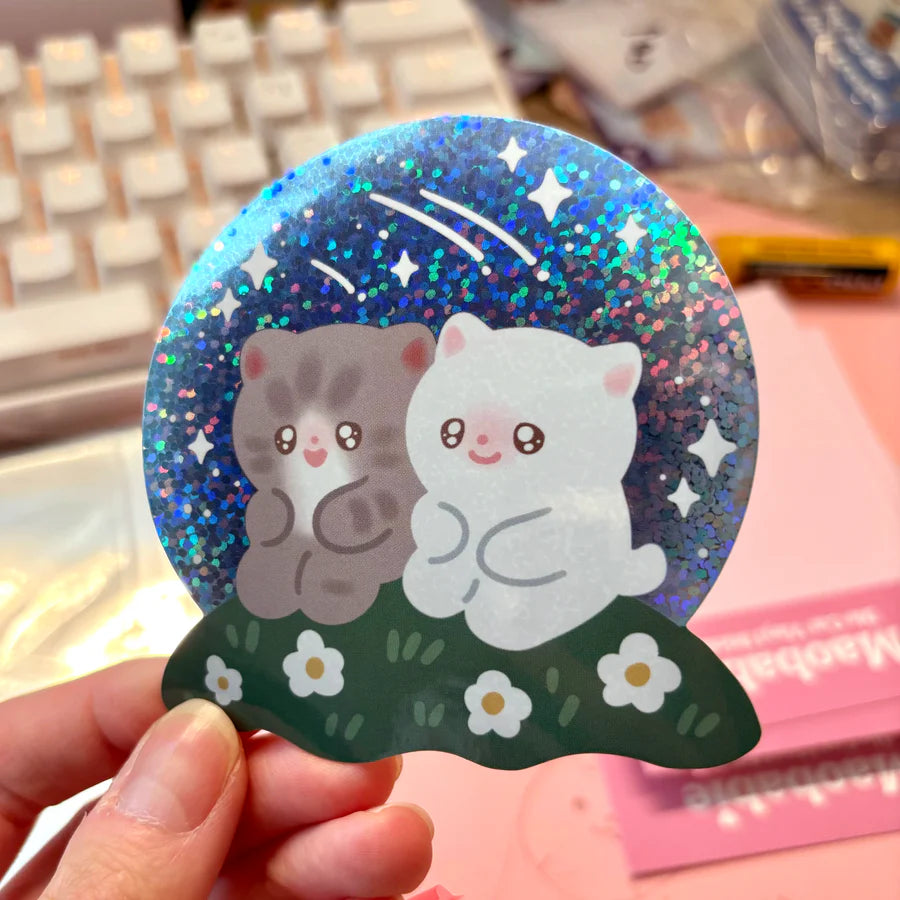 Maobabie Vinyl Sticker - Stargazing Kitties