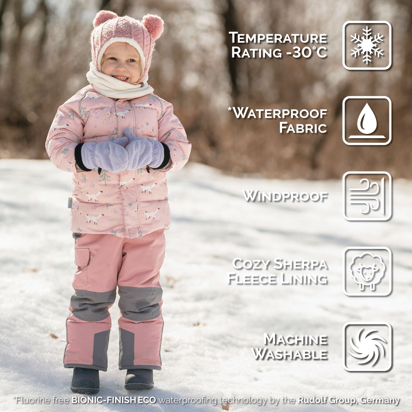 Jan & Jul Pink Forest | Kids Winter Coat
