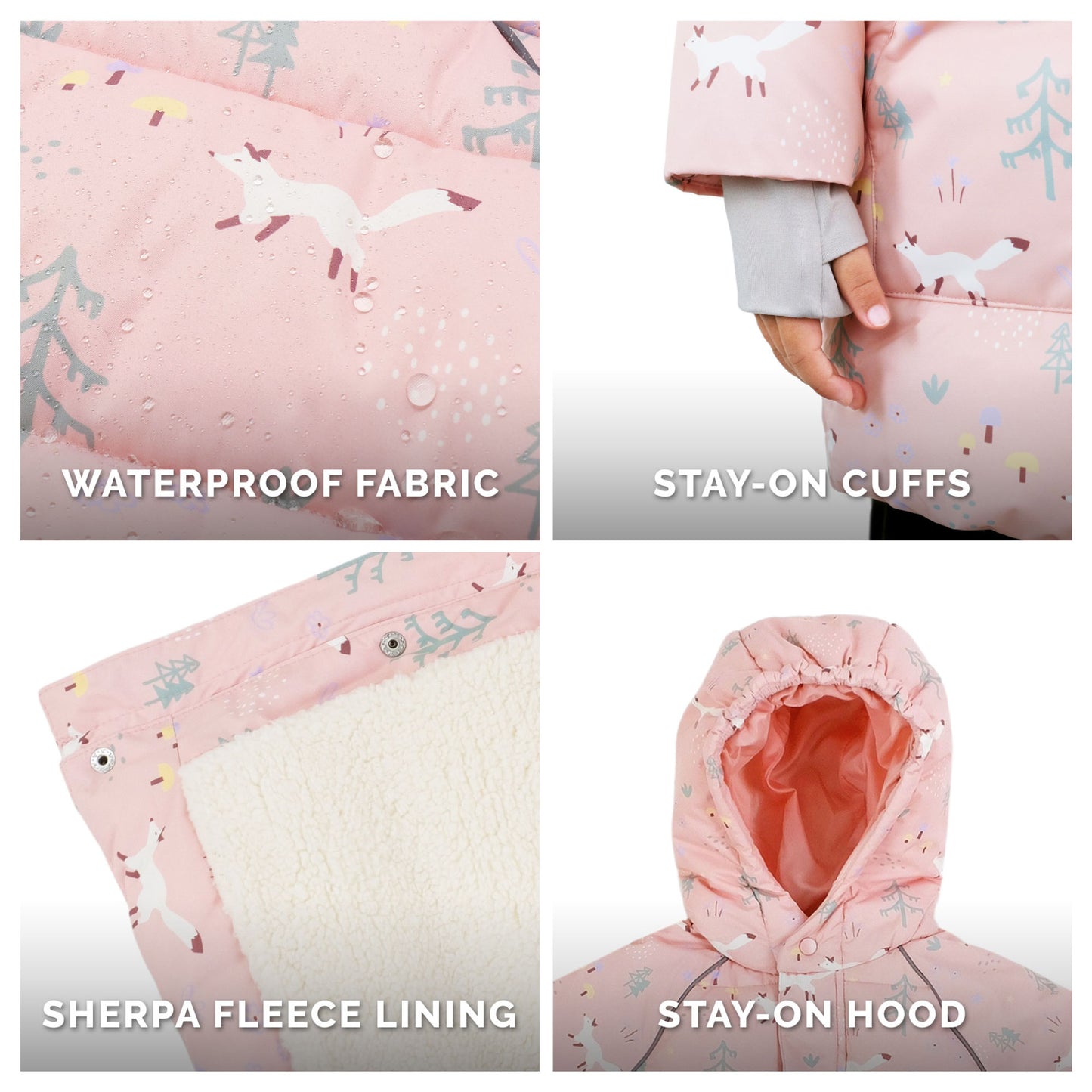 Jan & Jul Pink Forest | Kids Winter Coat