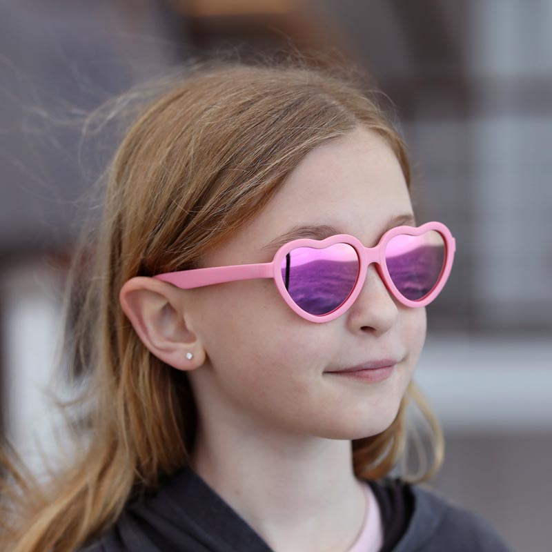 Jan & Jul - Kids Polarized Heart Sunglasses Peachy Pink 1