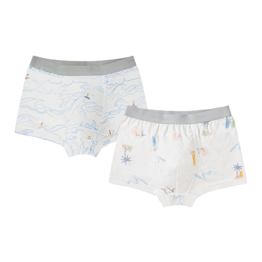 Nest Designs - Bamboo Boys Boxer Briefs Underwear (2 Pack) - Surf Camp