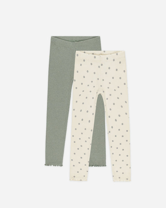 Rylee + Cru - Ribbed Legging Set || Polka Dot, Eucalyptus