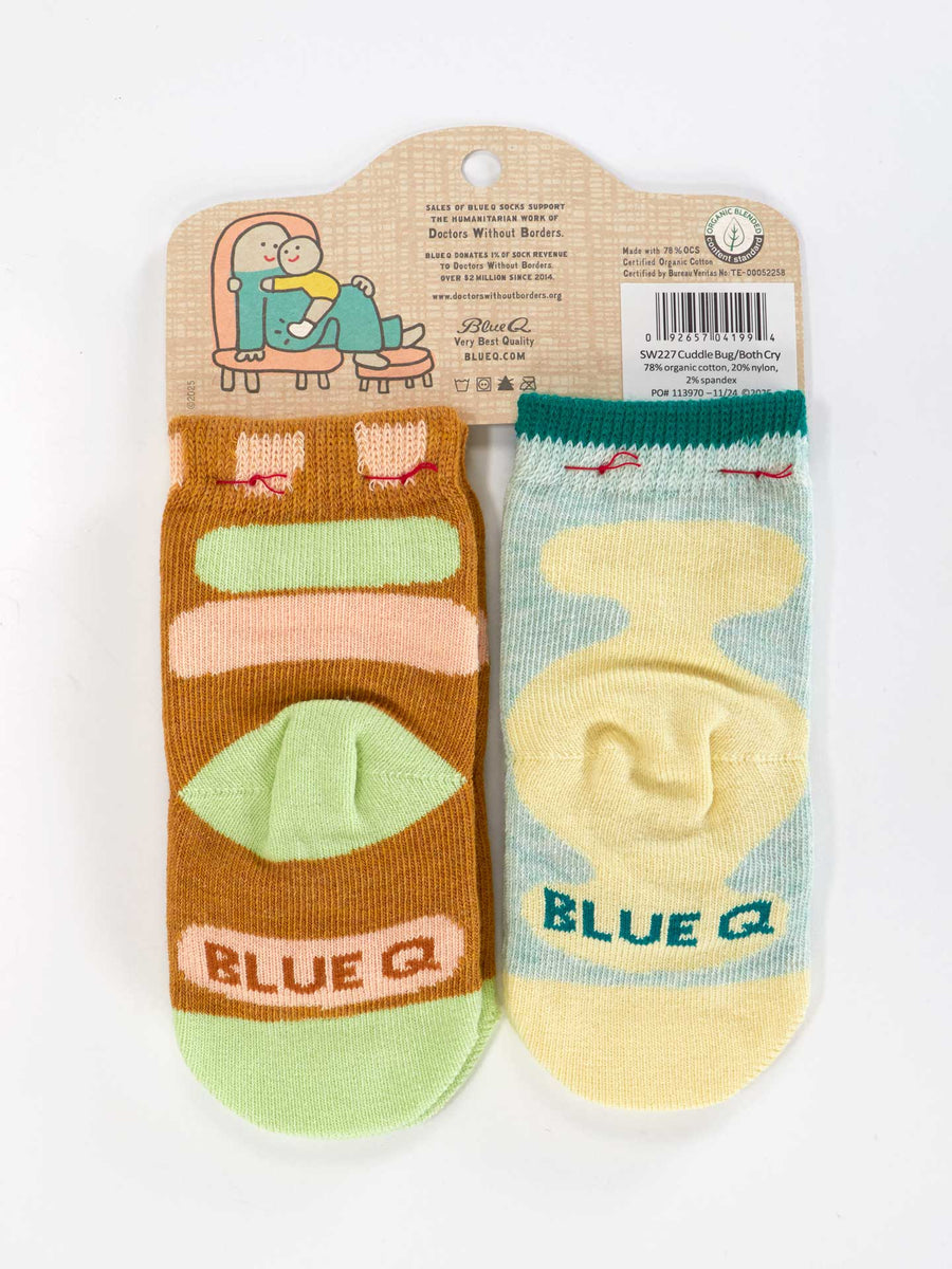 Blue Q - Certified Cuddle Bug/I Bet I Can Make Us Both Cry Baby Socks (0-12M)