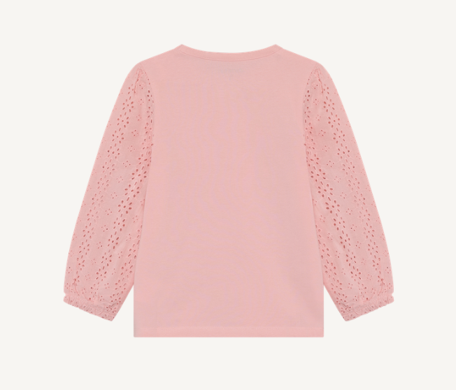 Minymo - Long Sleeve Pink Lace T-Shirt -5Y