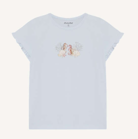 Minymo - Seahorse Graphic T-Shirt - 5Y