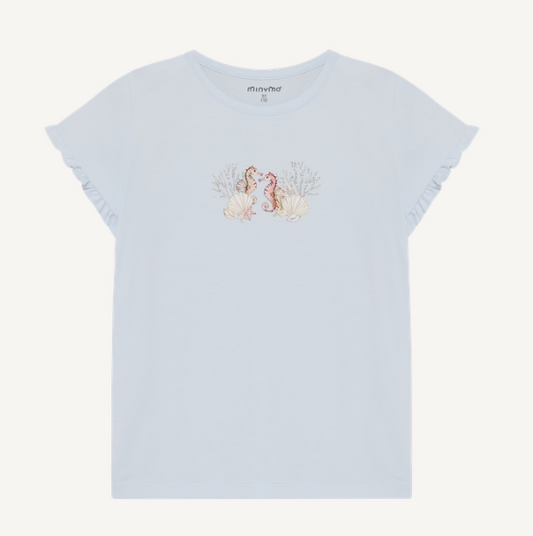 Minymo - Seahorse Graphic T-Shirt - 5Y