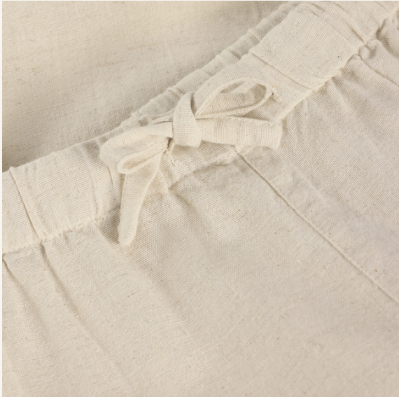 Minymo - Unbleached Cotton Drawstring Pants - 5Y