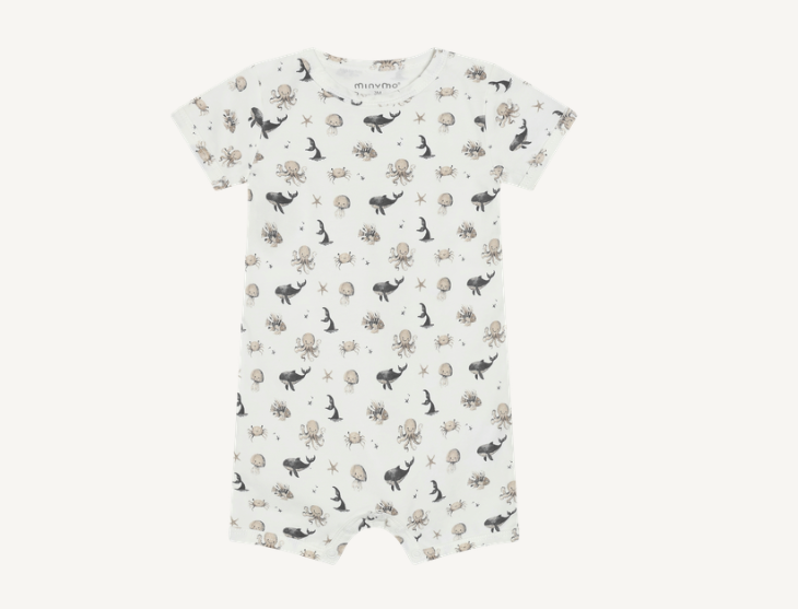Minymo - All Over Ocean Pals Short Sleeve Romper