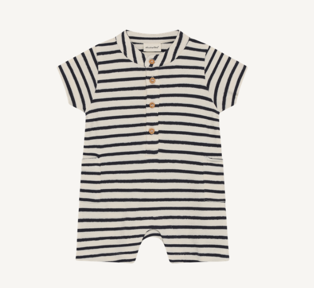 Minymo - Knit Cotton Striped Romper