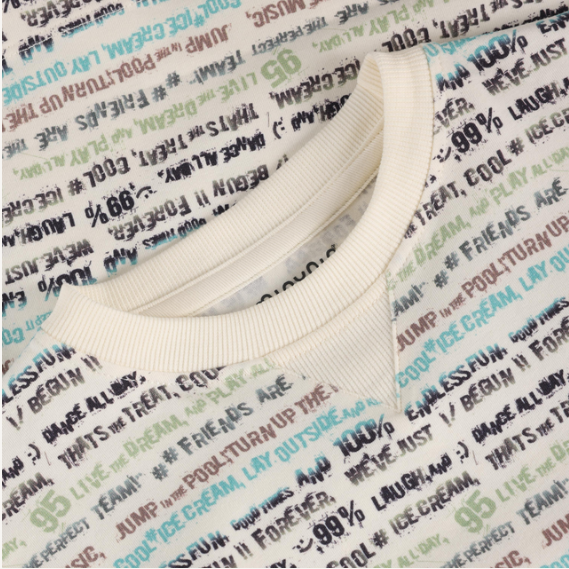 Minymo - All Over Text Print T-Shirt