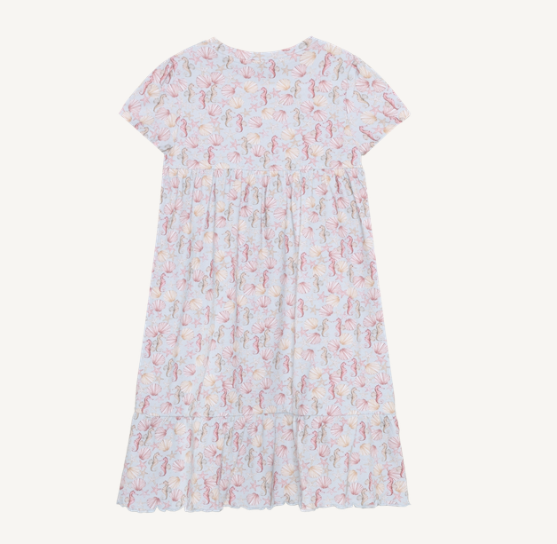 Minymo - All Over Print Seahorses & Shells Dress
