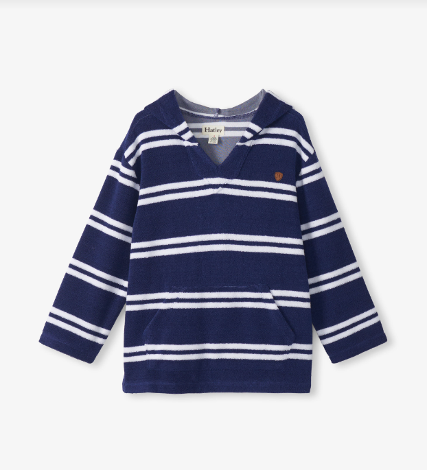 Hatley - Navy Stripes Hooded Towel Cover Up