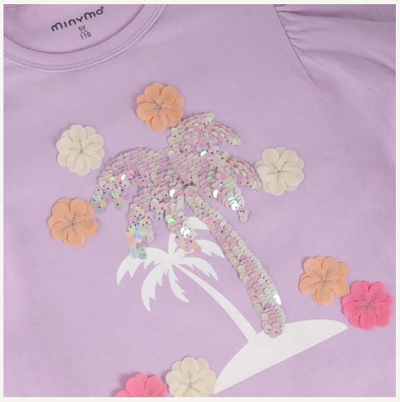 Minymo - Sequined Graphic T-Shirt - 5Y