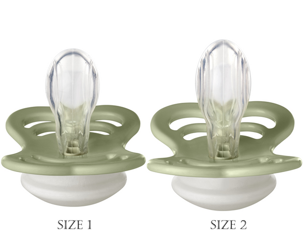 BIBS Pacifier Supreme Silicone 2 PK Blush GLOW / Vanilla GLOW