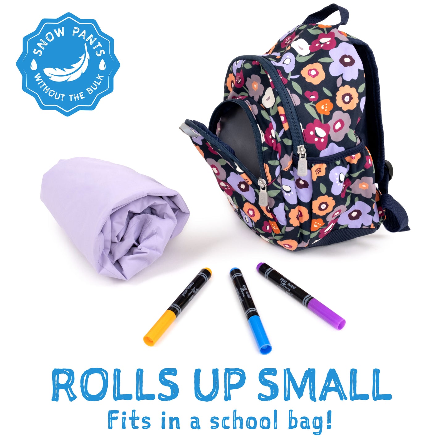 Jan & Jul - Cozy-Dry Rain Pants (Fleece Lined) - Purple Dream