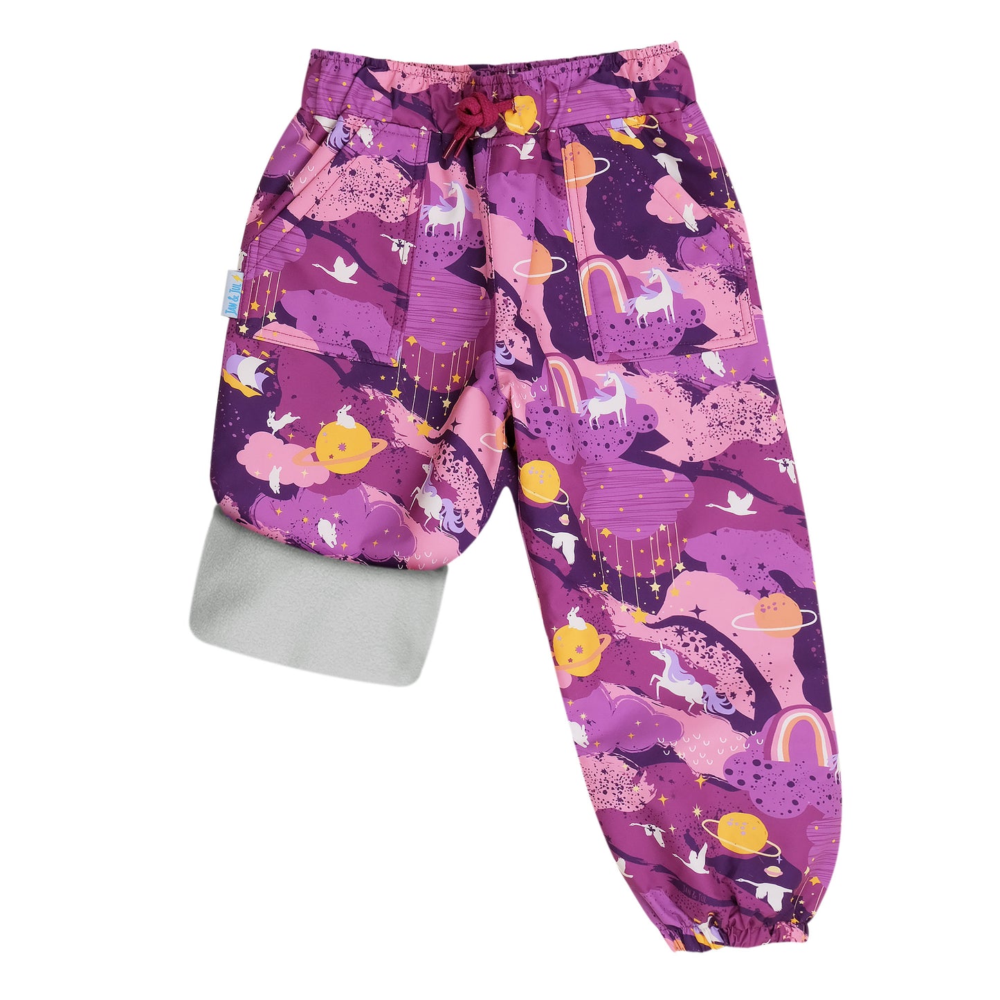 Jan & Jul - Cozy-Dry Rain Pants (Fleece Lined) - Purple Dream