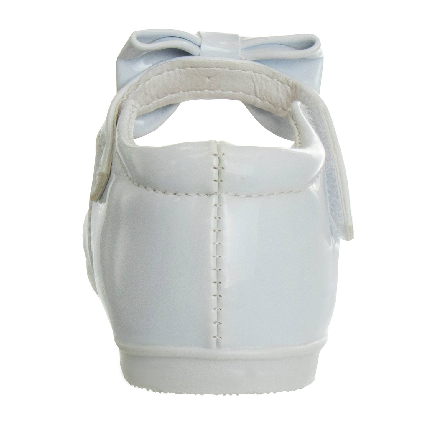 White shoe with a bow on a white background