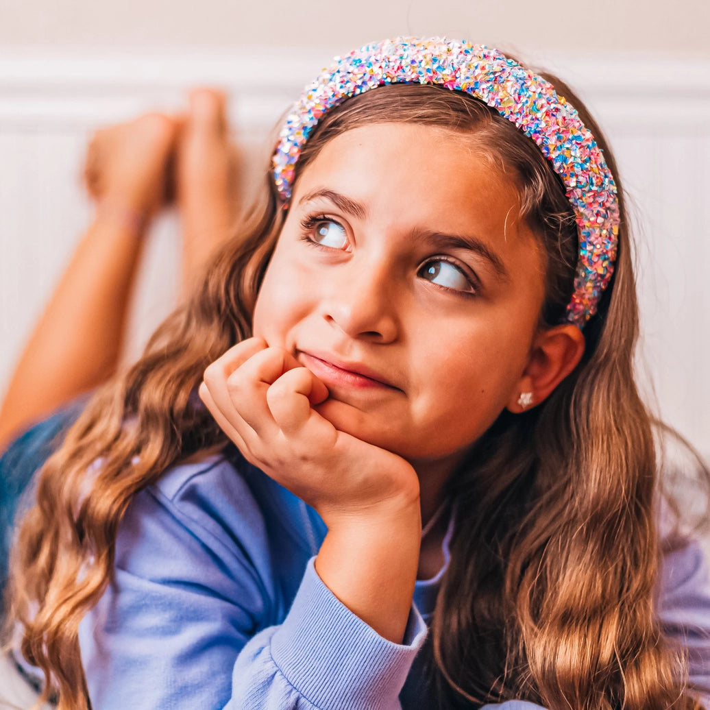 Frog Sac - Kids Padded Headband - Chunky Sequin Hair Band