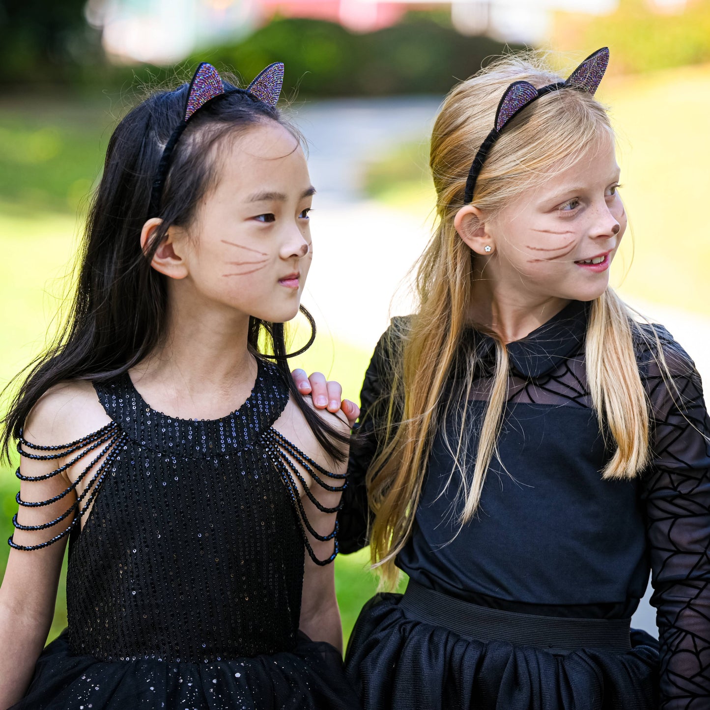 Frog Sac - Cat Ears Headband - Kids Dual Sided Rhinestone Hairband