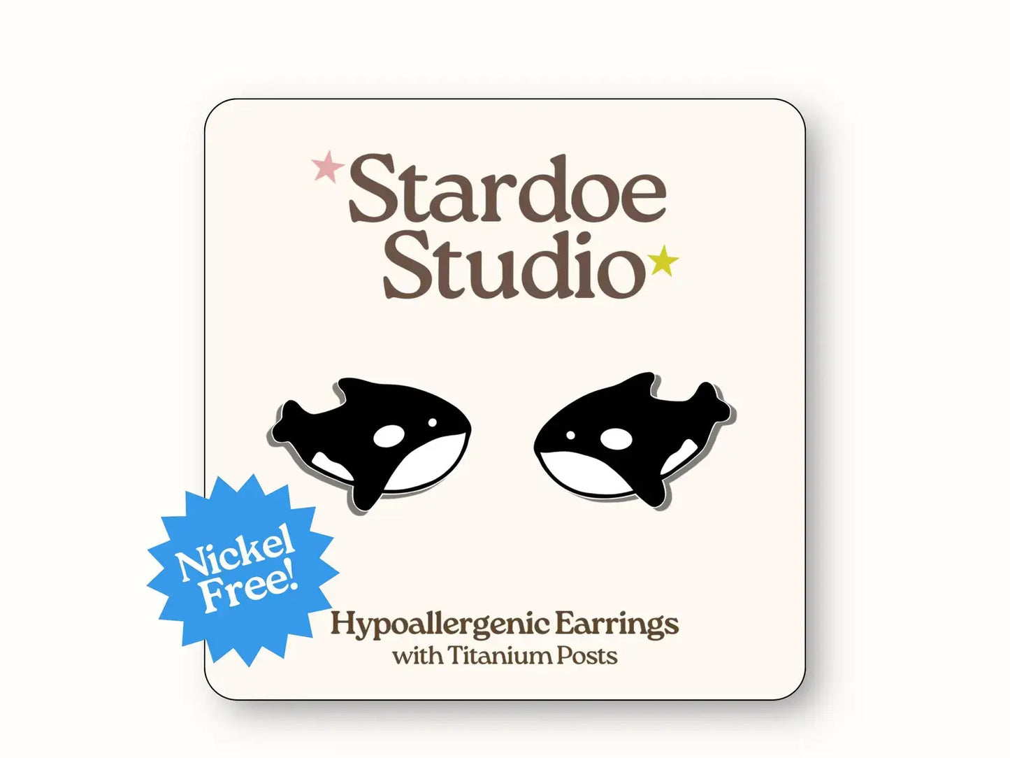 Stardoe Studio - Orca Whale Earrings: English