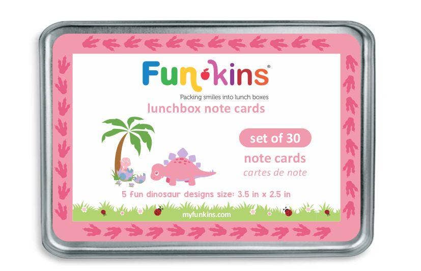 My Funkins - Lunchbox Note Cards for Kids - Pink Dinosaurs