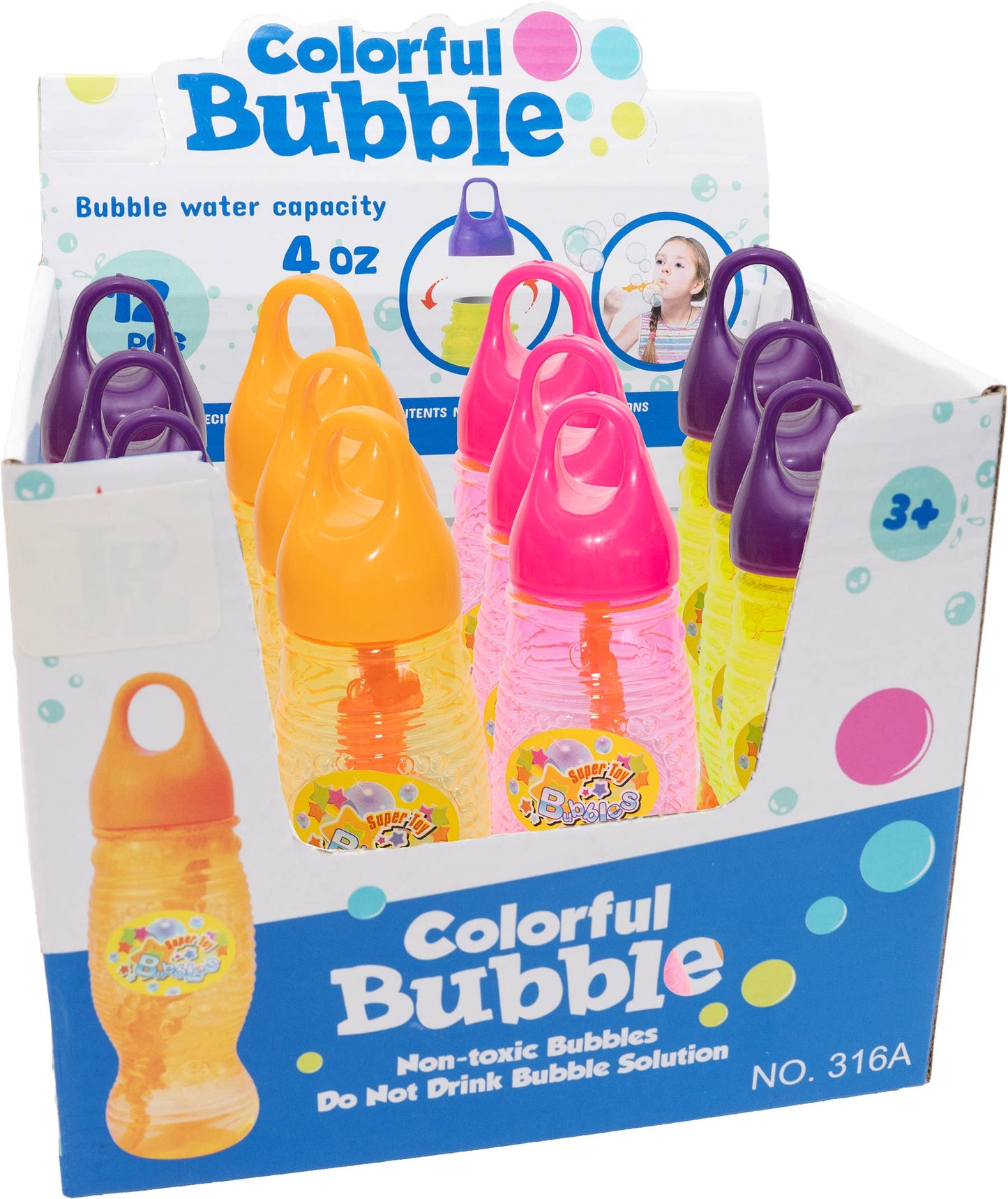Wishbone Products - Summer Bubbles For Kids 4oz Bottle with handle
