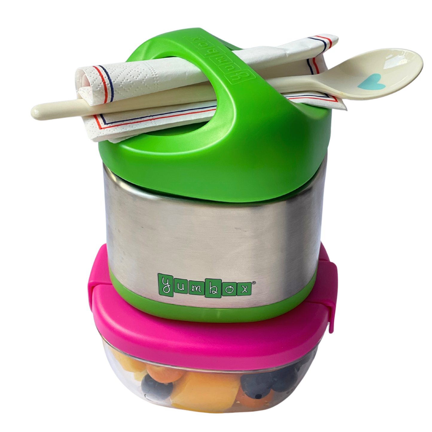 Yumbox - Leakproof Snack Bowl with 3 Compartments - Raspberry Pink