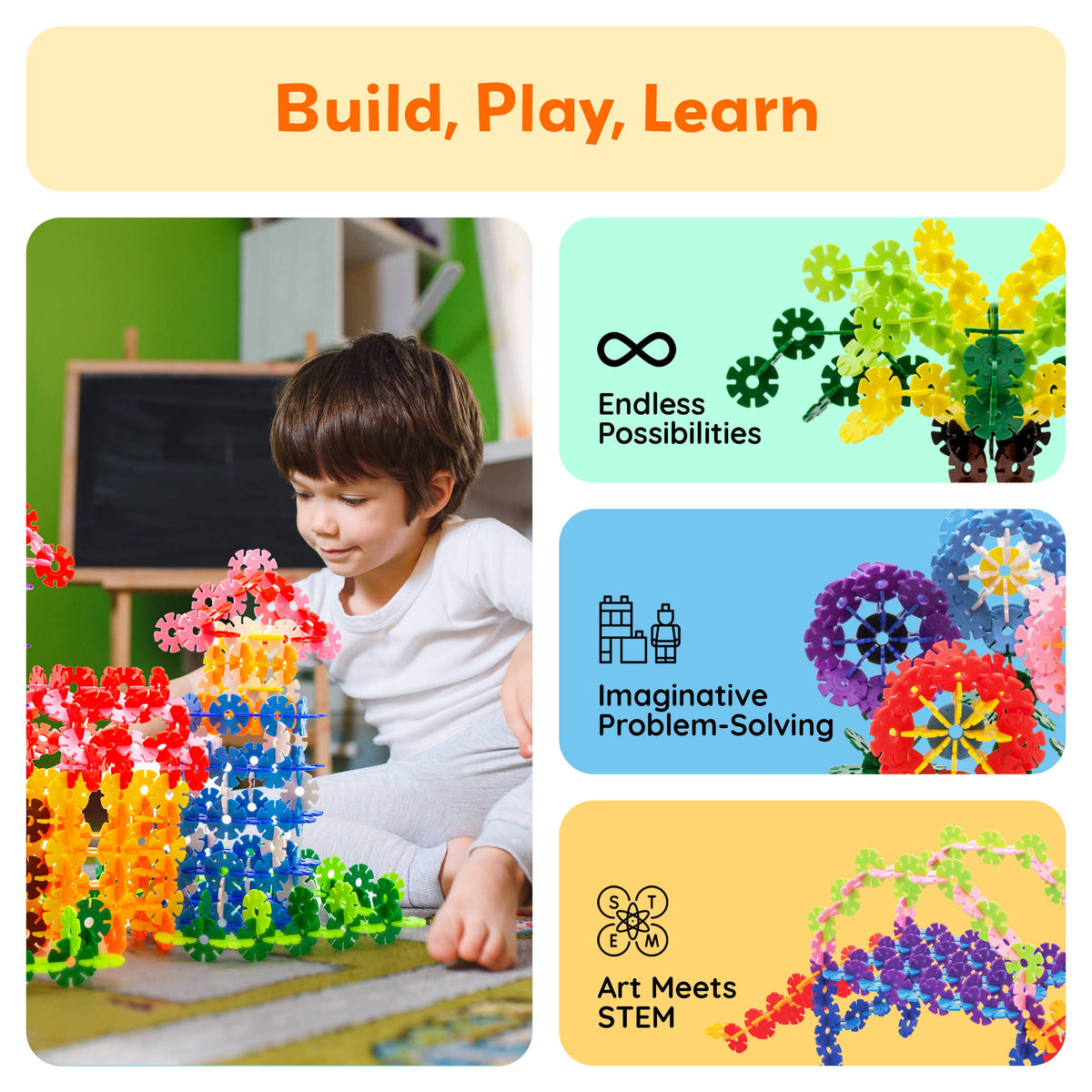 PicassoTiles 600pc Building Interlocking Chips