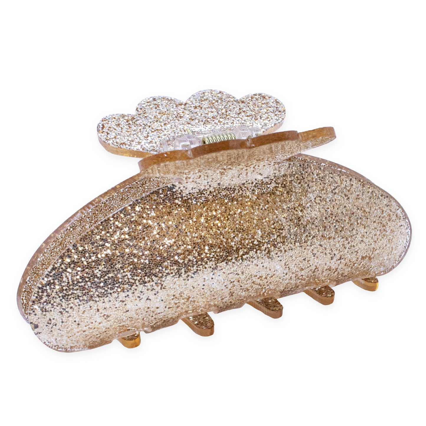 Frog Sac - Medium Round Glitter Hair Claw Clip