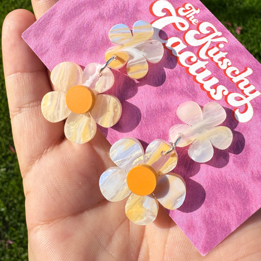 The Kitschy Cactus - Rhiannon-Acrylic Flower Earrings