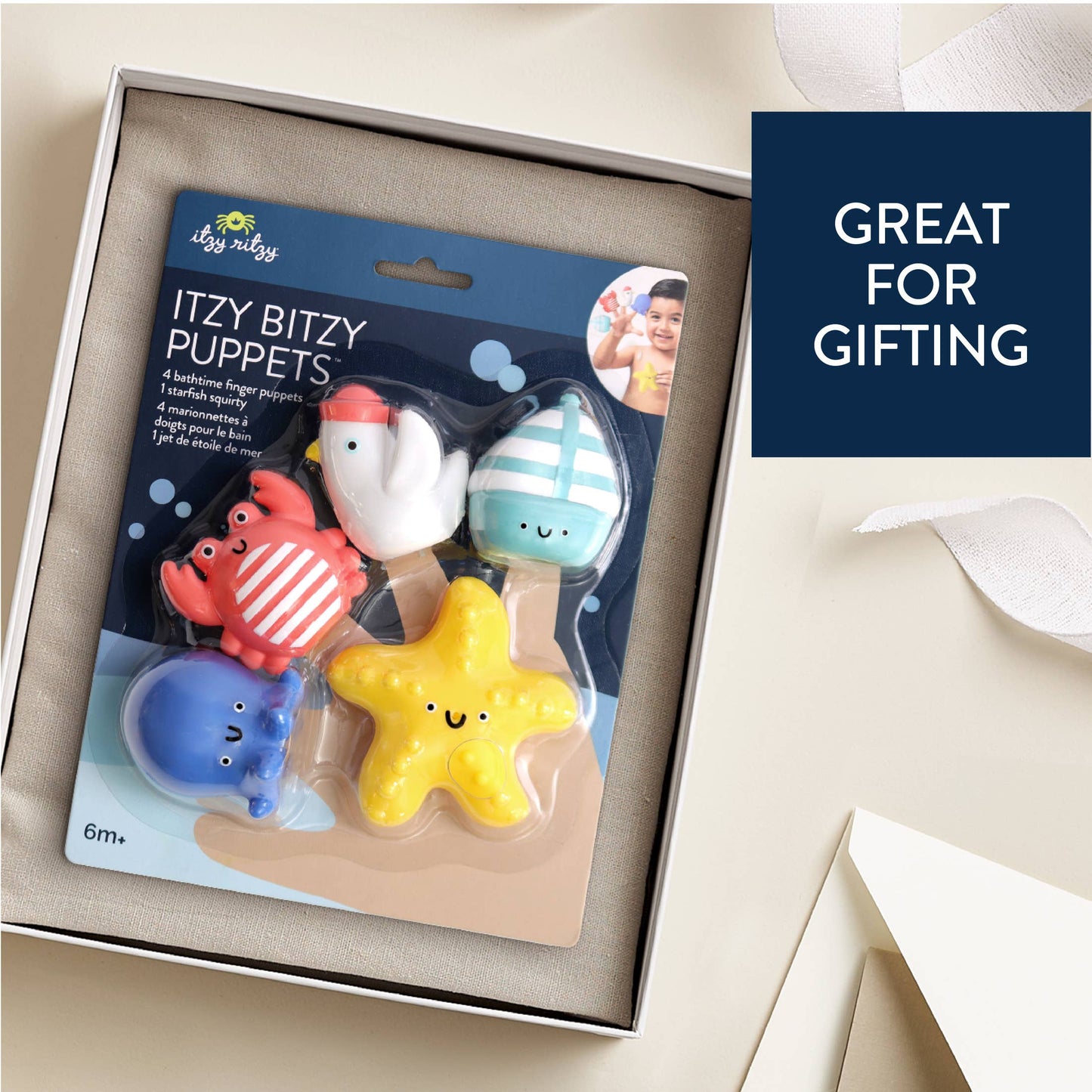 Itzy Ritzy - Itzy Bitzy Puppets - Bath + Storytelling: Nautical Friends Toys