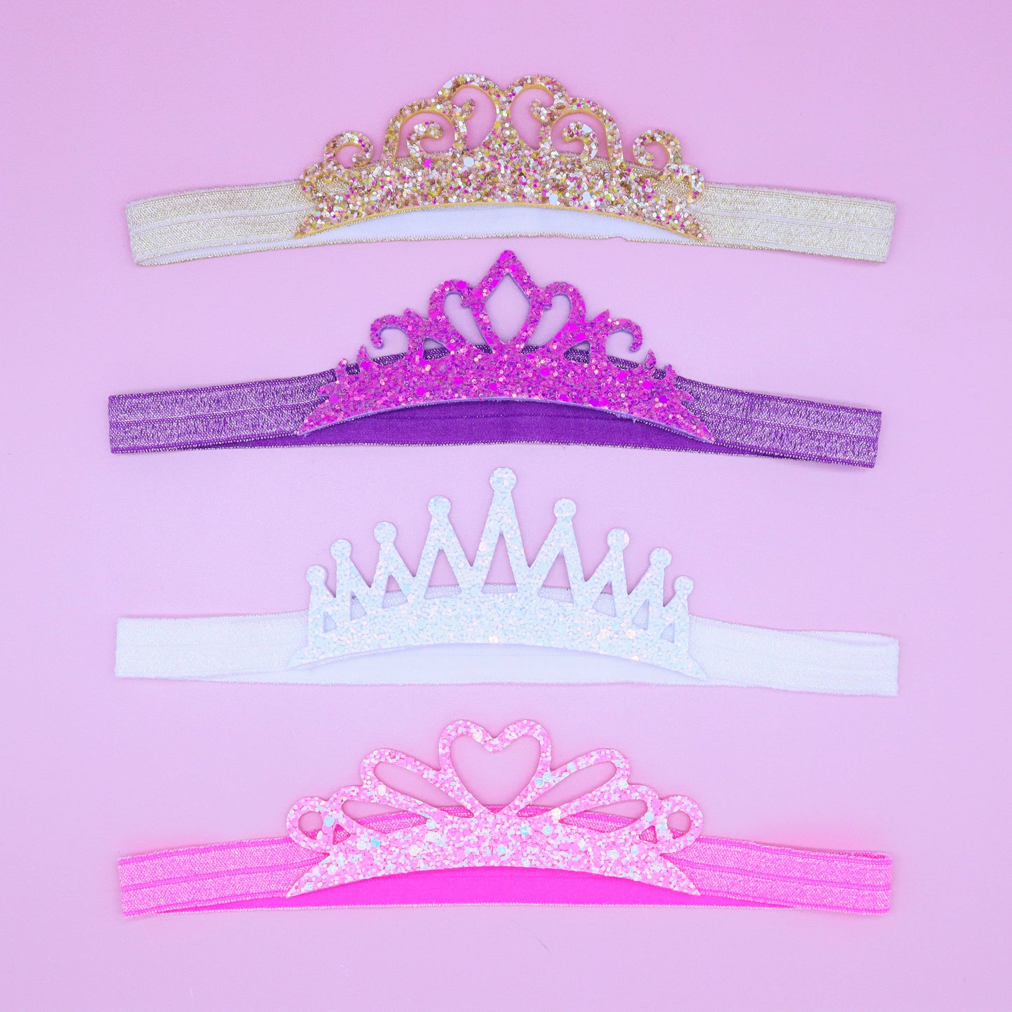 Frog Sac - Stretch Glitter Princess Tiara Headbands